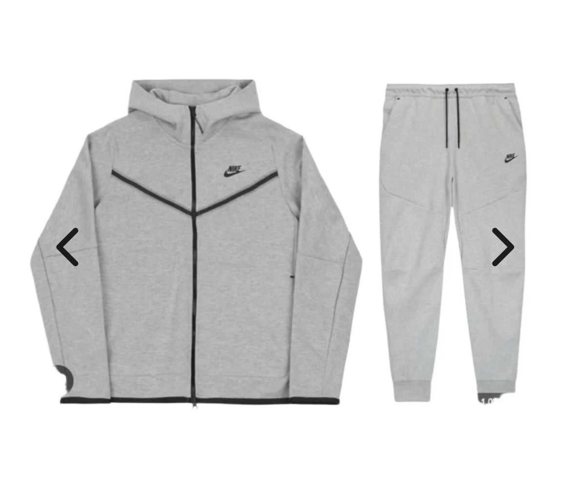 NIKE SPORTSWEAR GREY TECH FLEECE FULL-ZIP TRACKSUIT