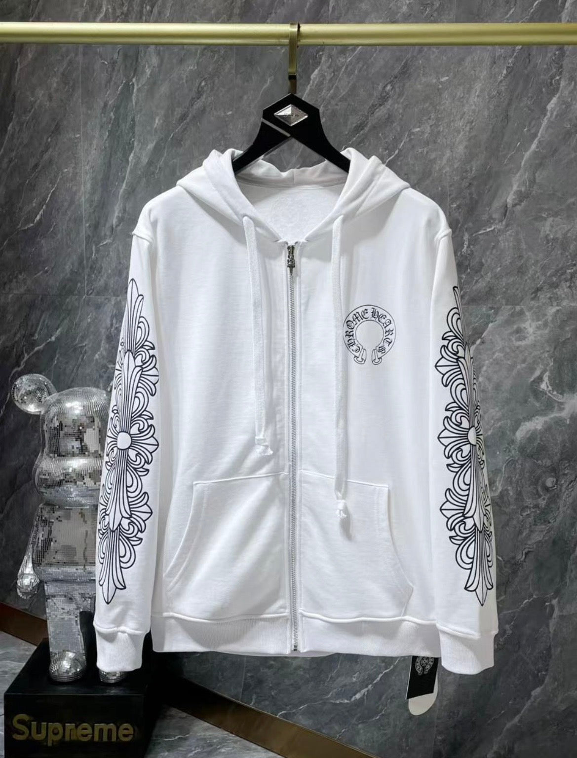CHROME HEARTS ZIP UP JACKET - WHITE