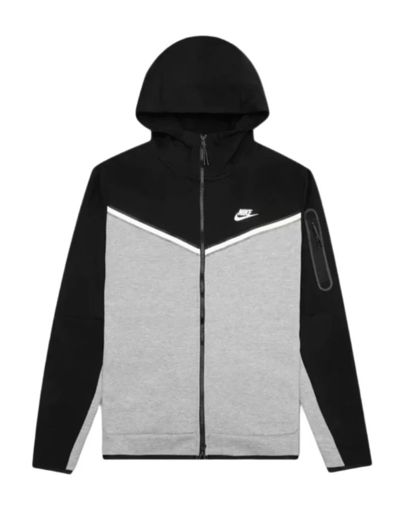 NIKE GREY & BLACK TECH FLEECE HOODIE