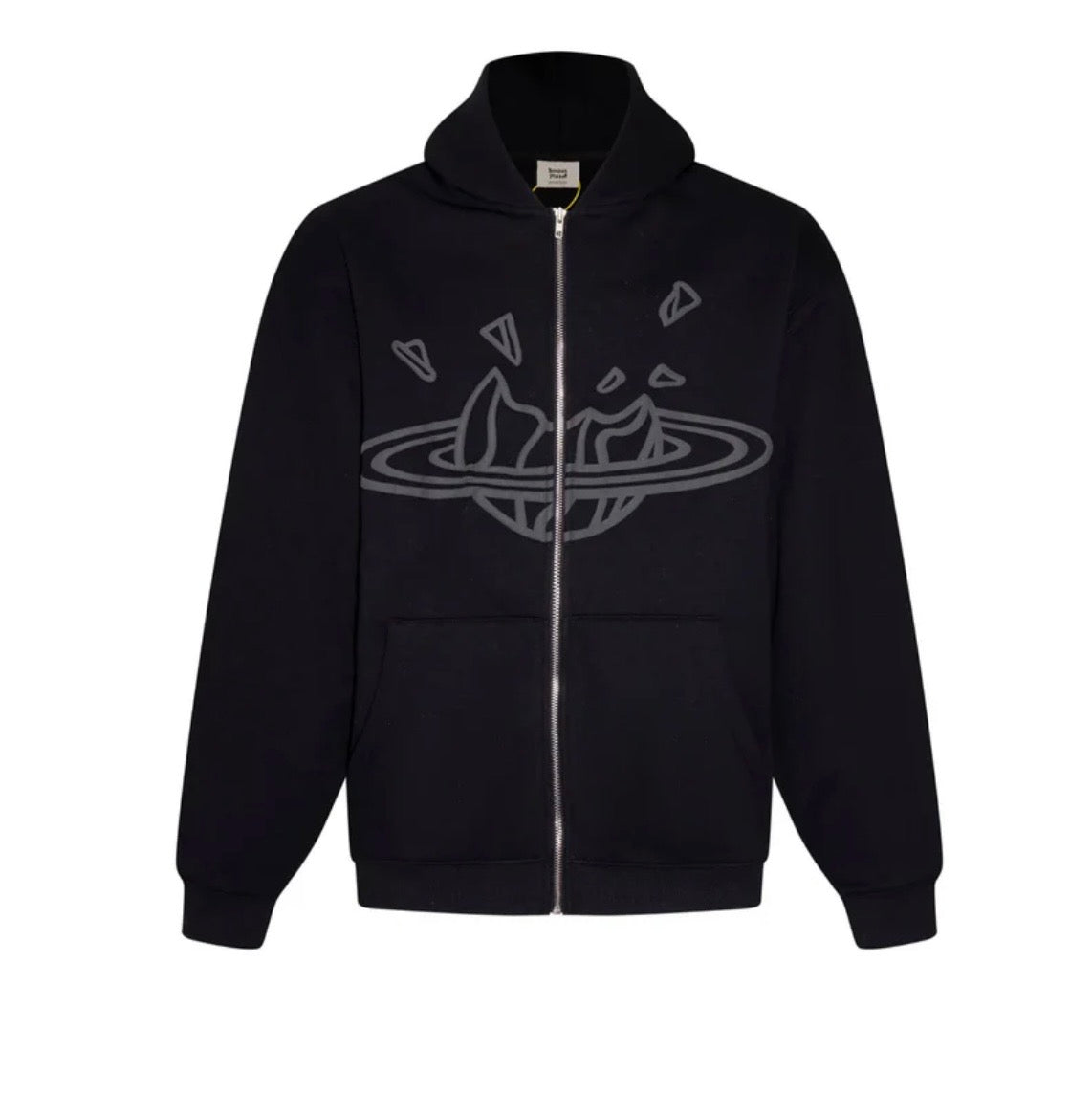 BROKEN PLANET ZIP UP JACKET - BLACK