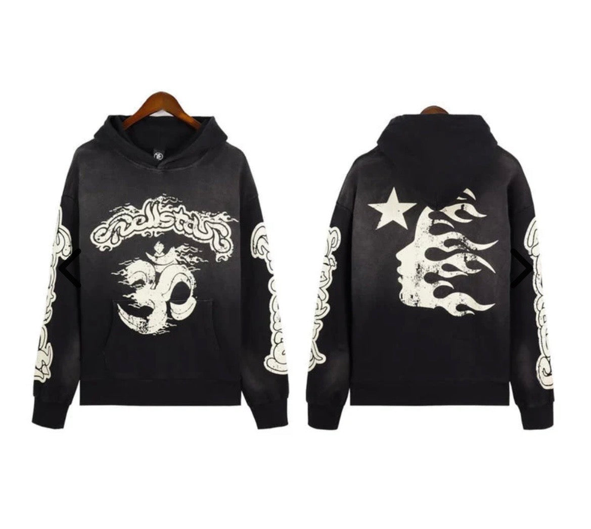 HELLSTAR YOGA HOODIE -BLACK