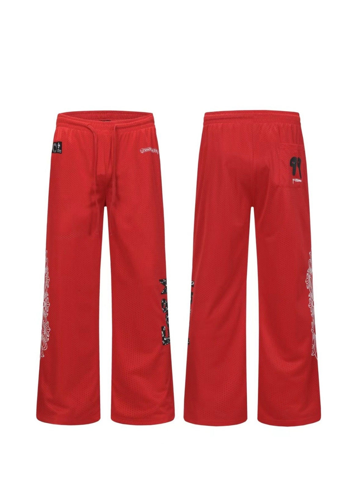 CHROME HEARTS JERSEY PANTS - RED