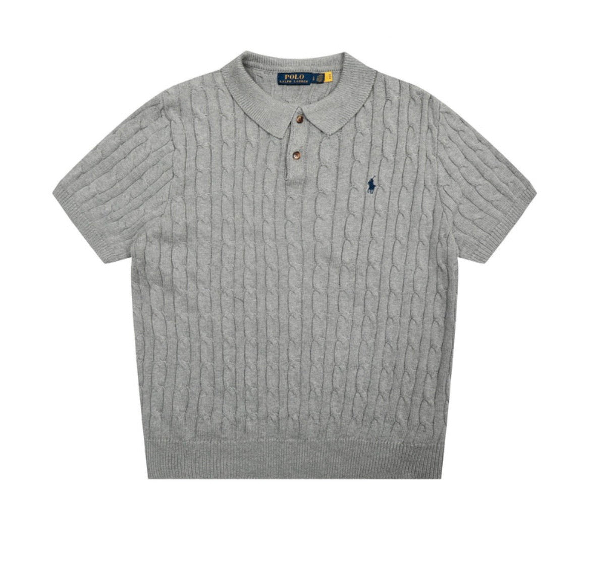 RALPH LAUREN POLO KNITTED SHIRT - GREY