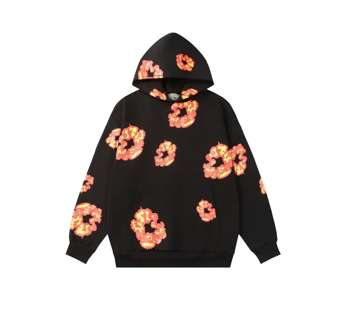 DENIM TEARS HOODIE BLACK ORANGE