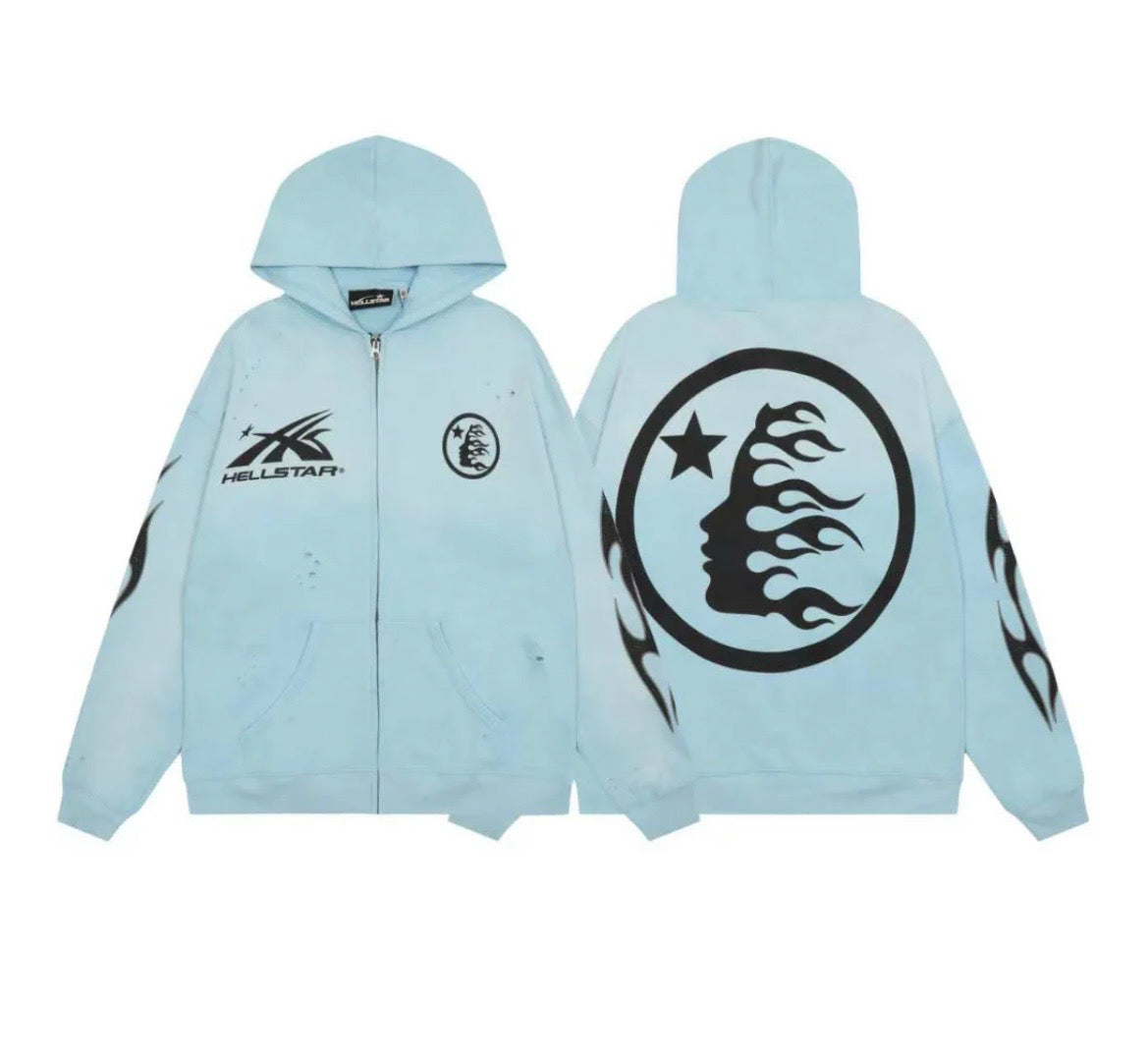 HELLSTAR HOODIE LIGHT BLUE