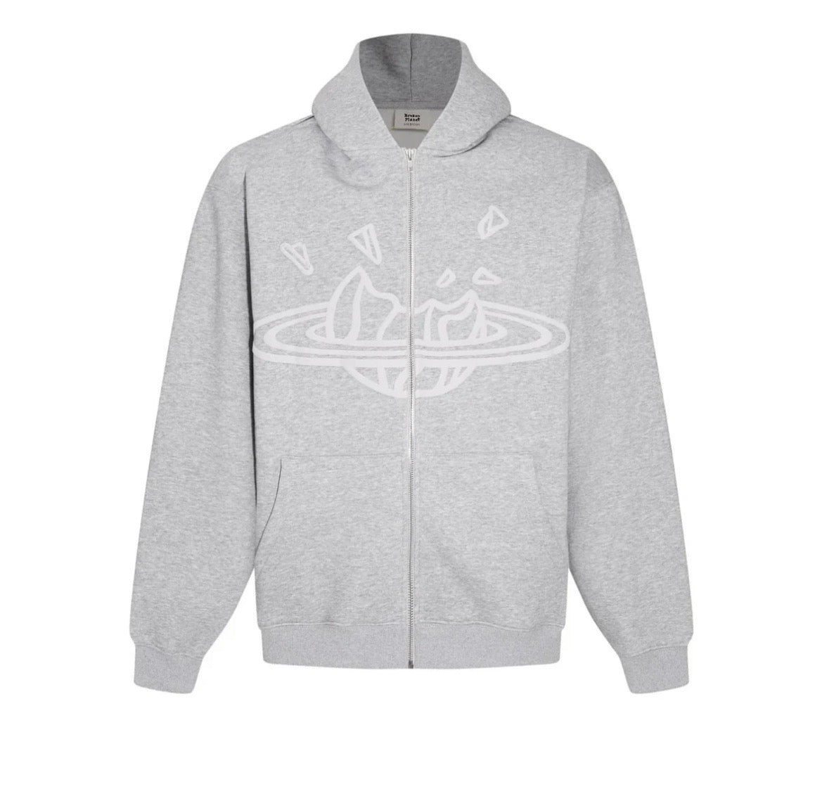 BROKEN PLANET ZIP UP JACKET - GREY