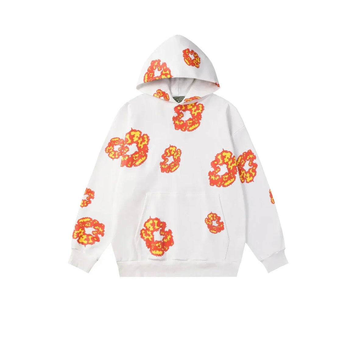 DENIM TEARS HOODIE WHITE ORANGE